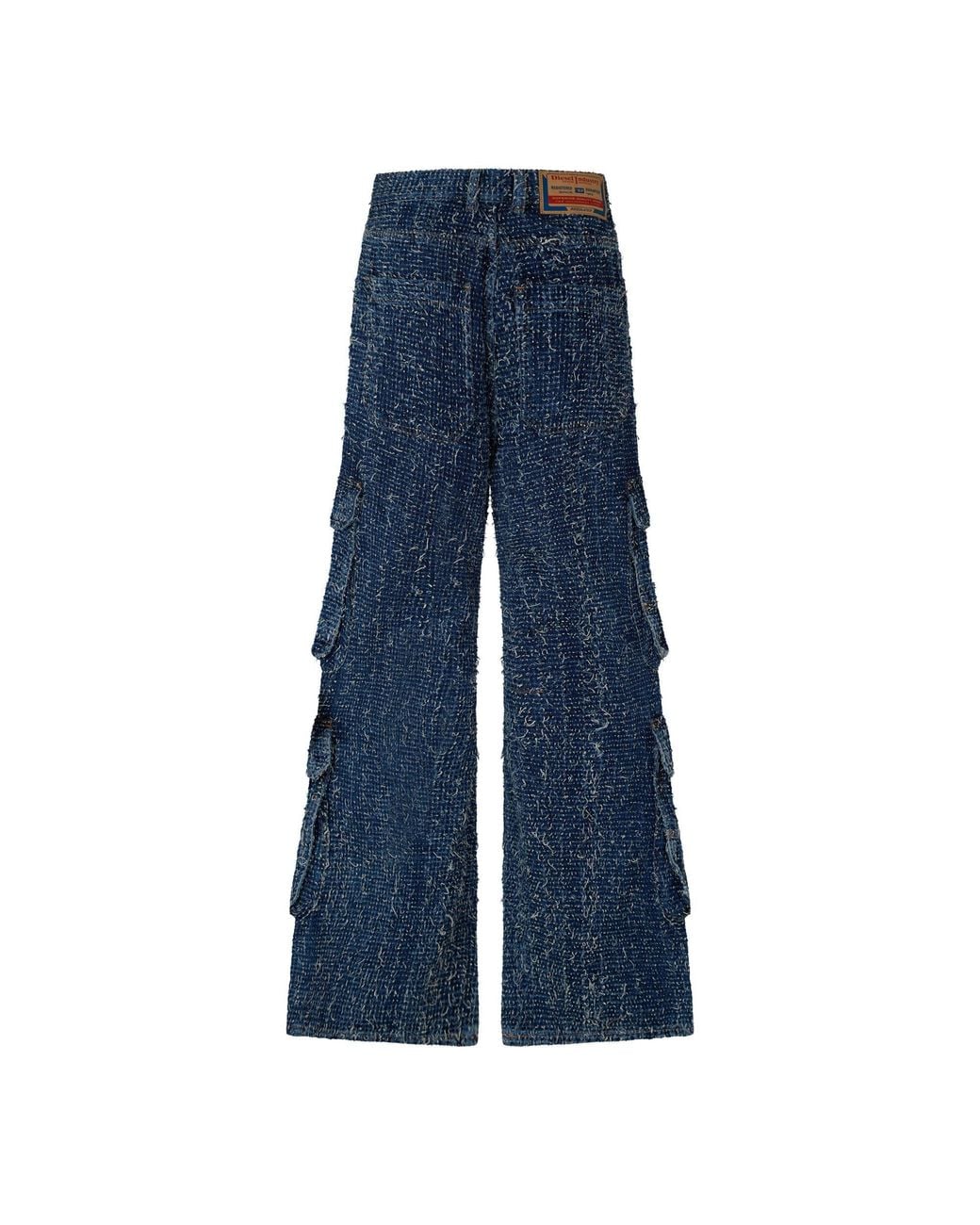 DIESEL Blue D-Sire-Cargo Wide Leg Jeans for men