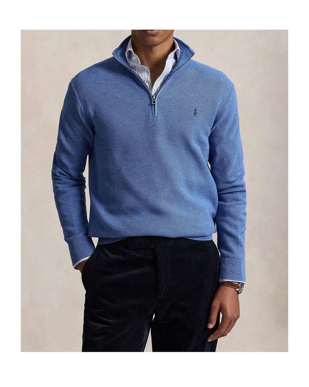 Polo Ralph Lauren Blue Quarter-Zip Jumper for men