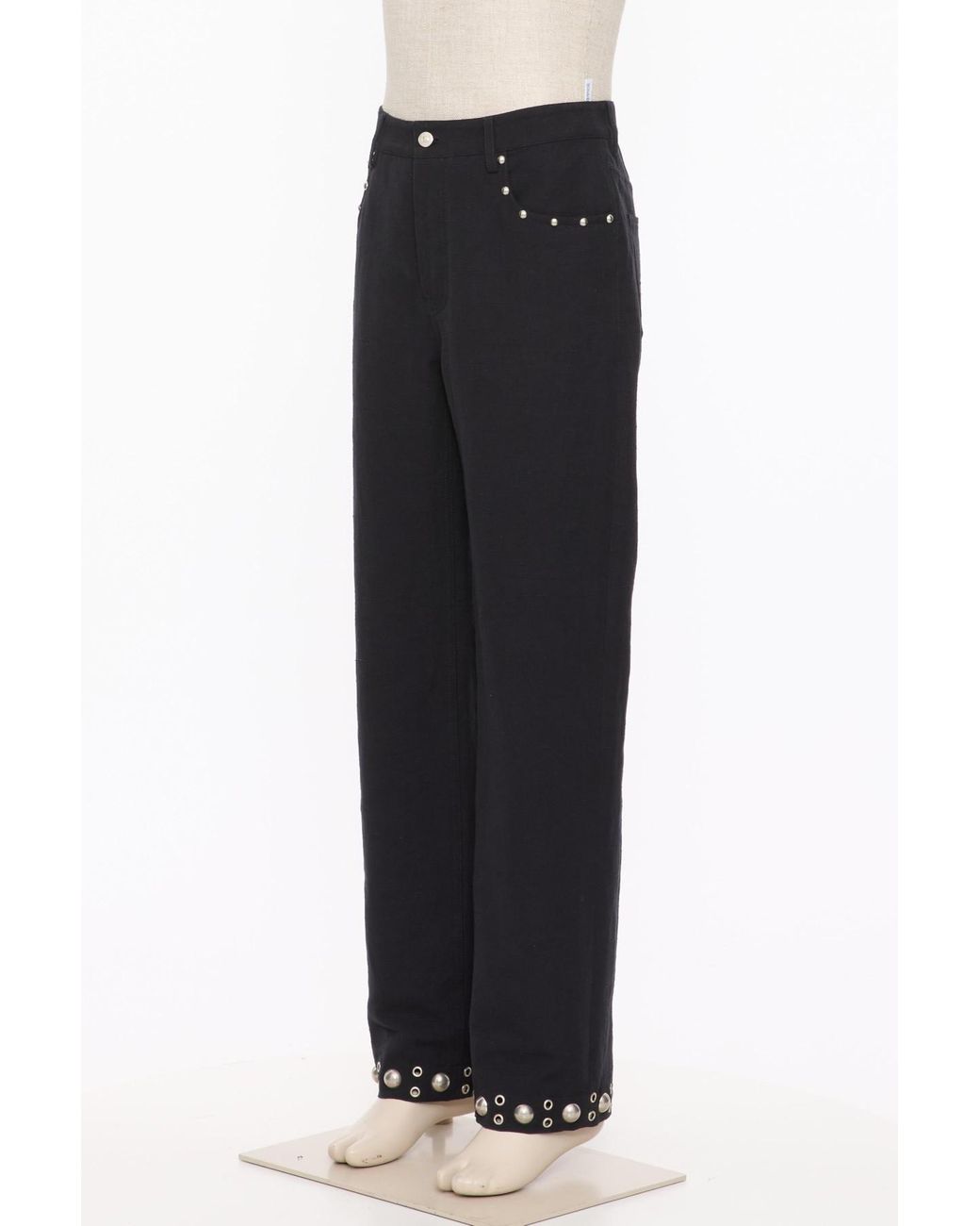 Valentino Black Eyelet Detailed Straight Leg Trousers for men