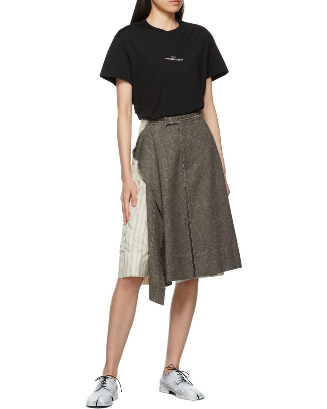 Maison Margiela Green Logo Embroidered Crewneck T-Shirt for men