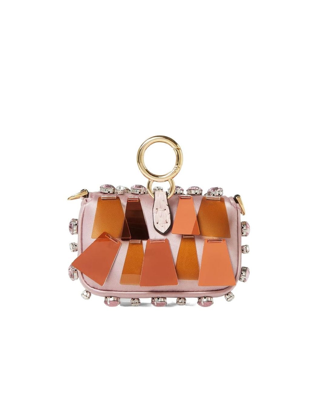 Fendi Pink Satin Charm With Appliqués