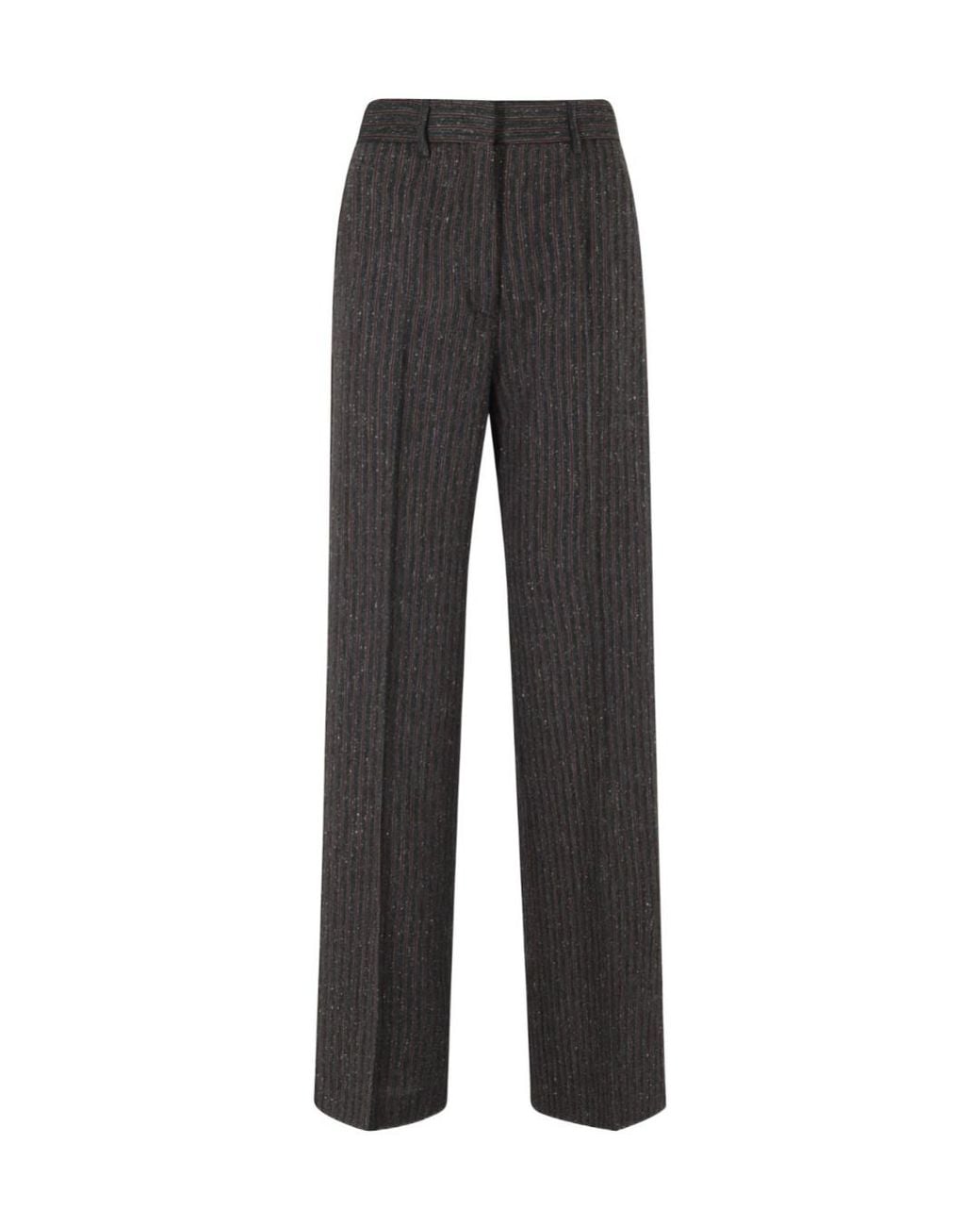 Erika Cavallini Semi Couture Gray Striped Casual Trousers