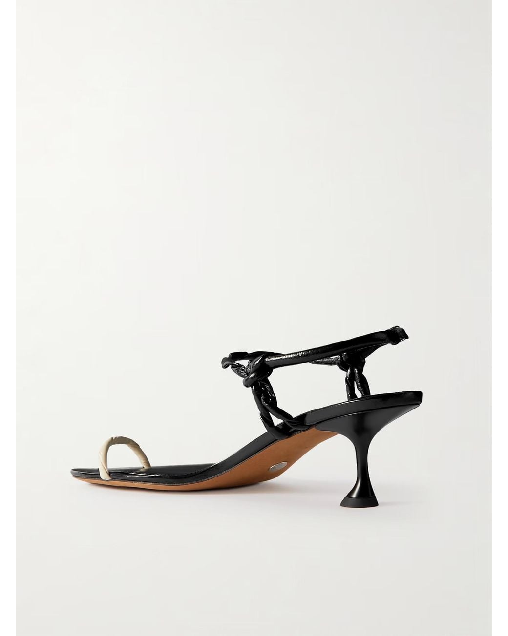 Proenza Schouler White Twisted Glossy Leather High-Heeled Sandals