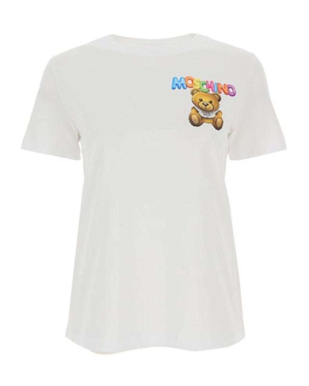 Moschino White Item O-Neck Short-Sleeved T-Shirt