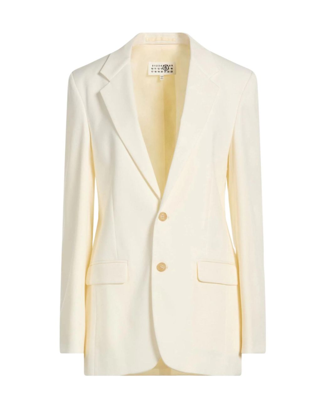 MM6 by Maison Margiela White Slim Fit Single-Breasted Blazer