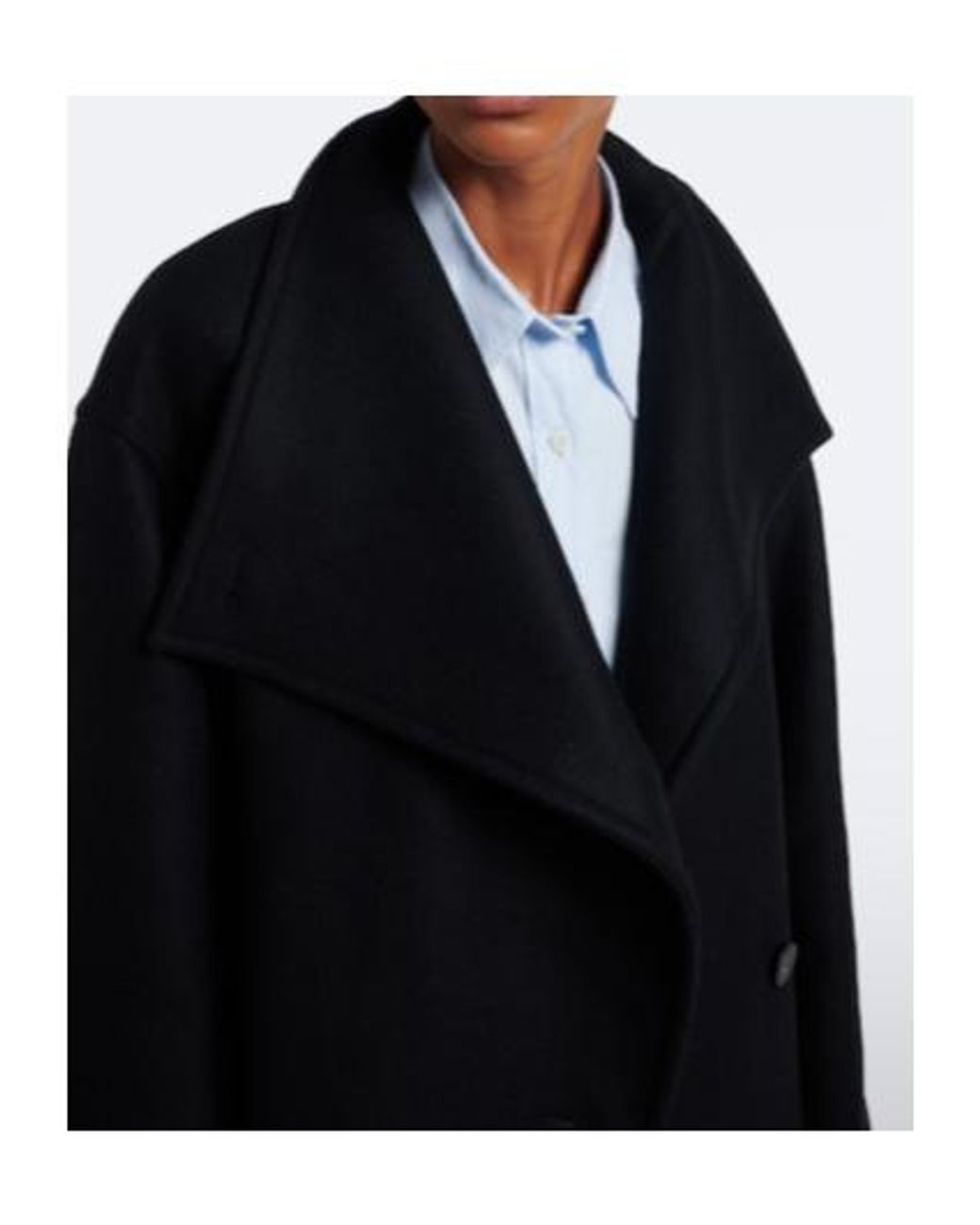 Joseph Black Fiore Wool-Blend Wrap Coat