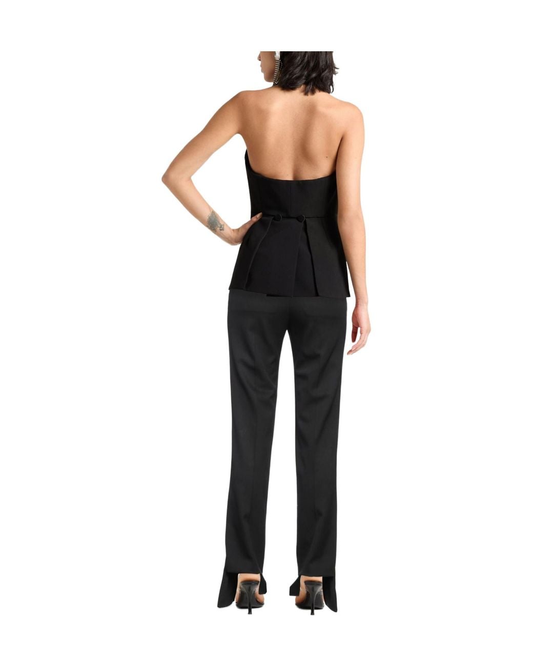 Chloé Black Plain Colour Flared Trouser