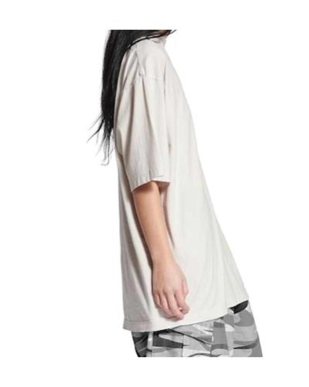 Balenciaga White Logo Embroidered Distressed T-Shirt for men