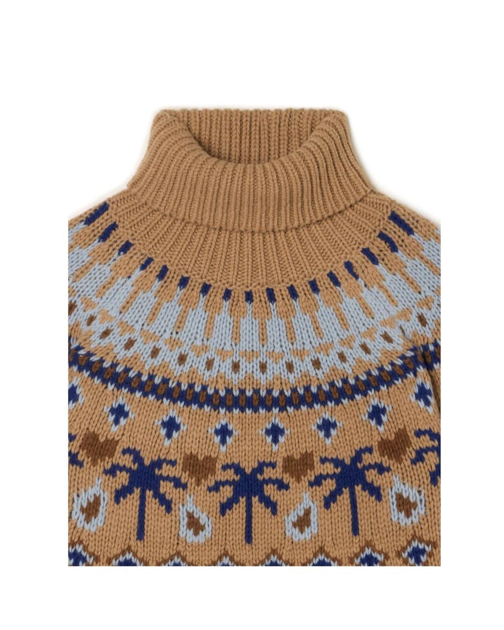 Alanui Blue Sweet Winter Jacquard Turtleneck Sweater
