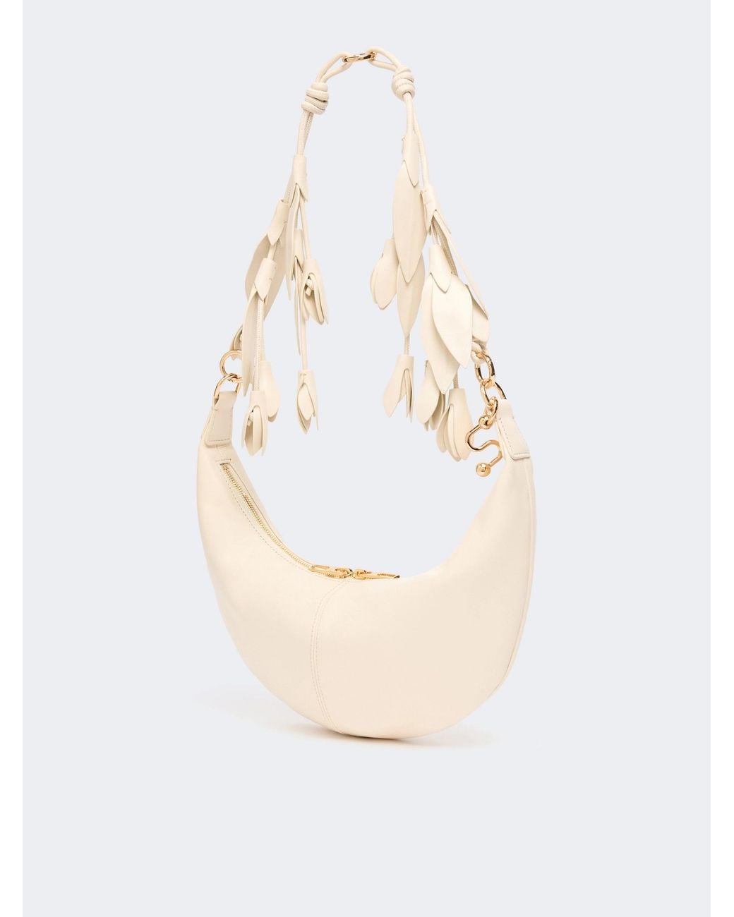 Sportmax White Tassel-Detail Leather Shoulder Bag