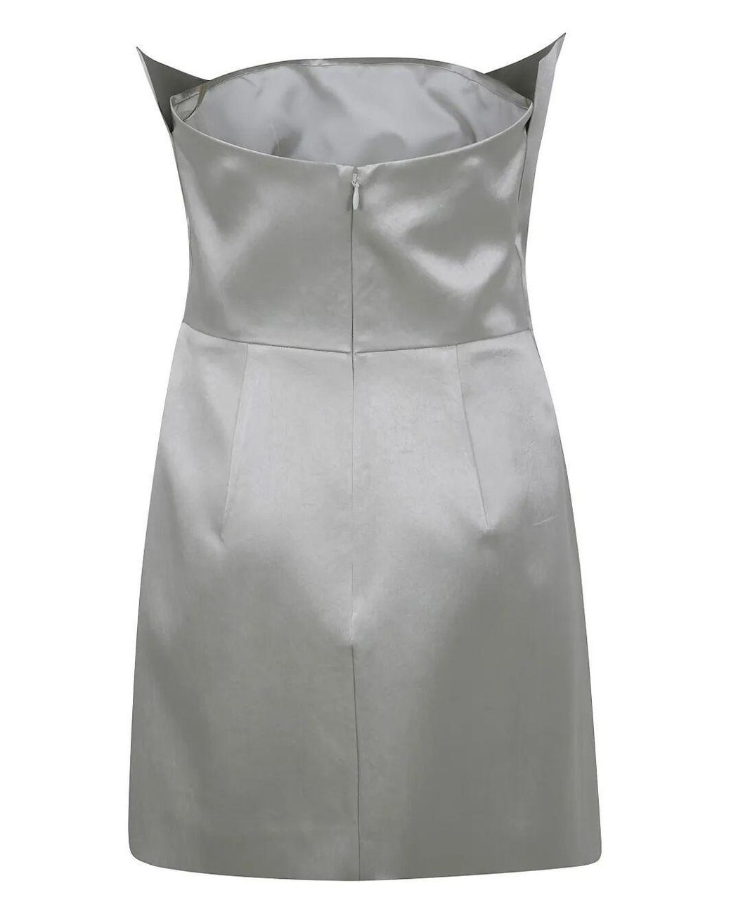 Philosophy Di Lorenzo Serafini Gray Strapless Satin Mini Dress