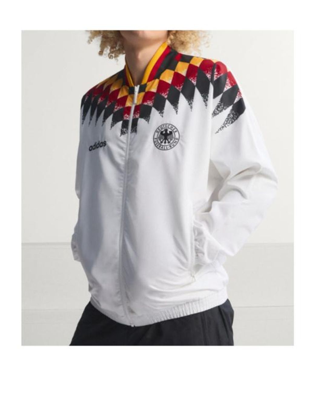 Adidas Originals White Logo-Embroidered Jacket for men