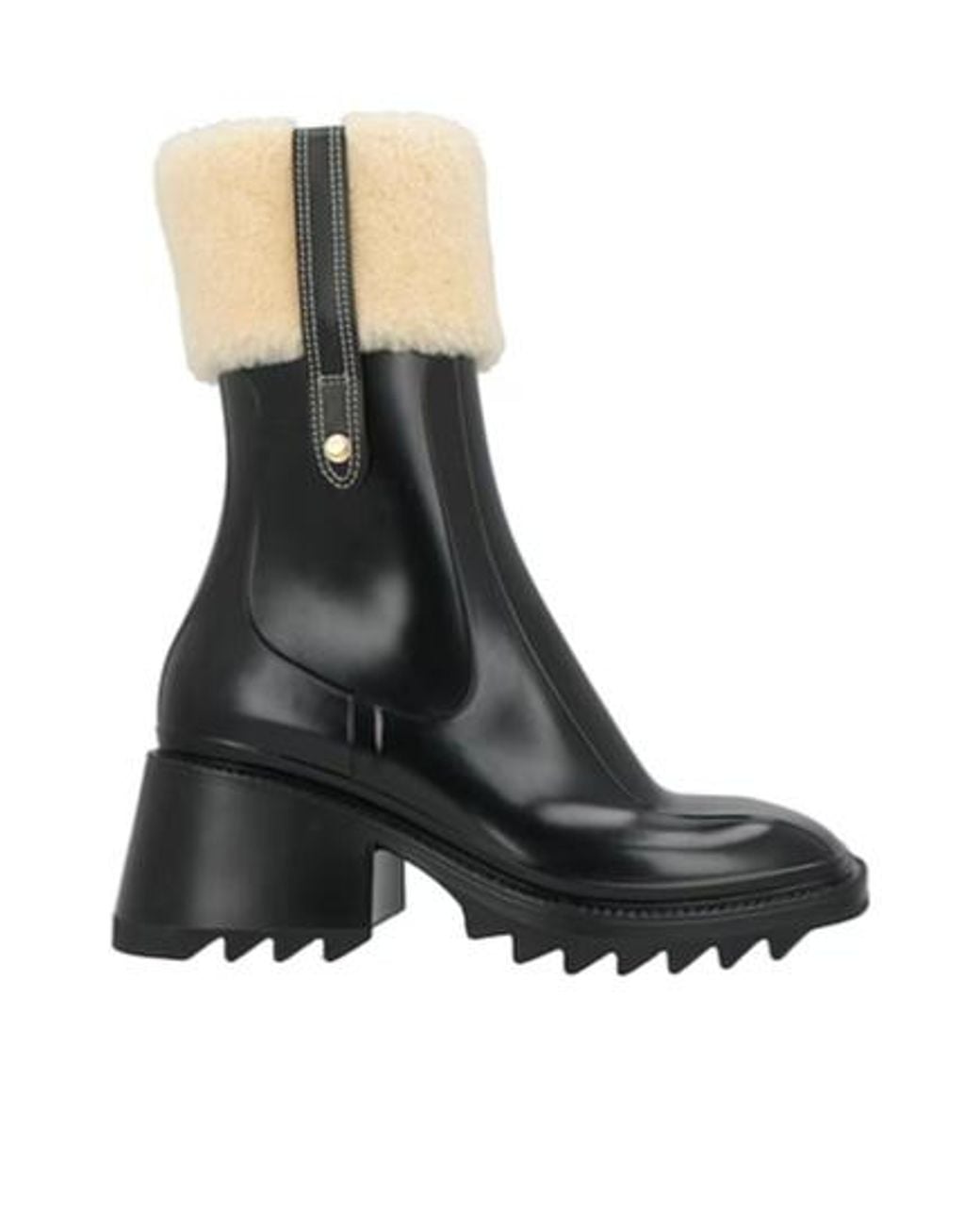 Chloé White Two-Tone Square-Toe Ankle Boots