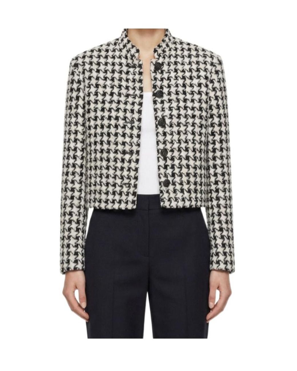 Marissa Chiara Black Houndstooth Casual Jacket