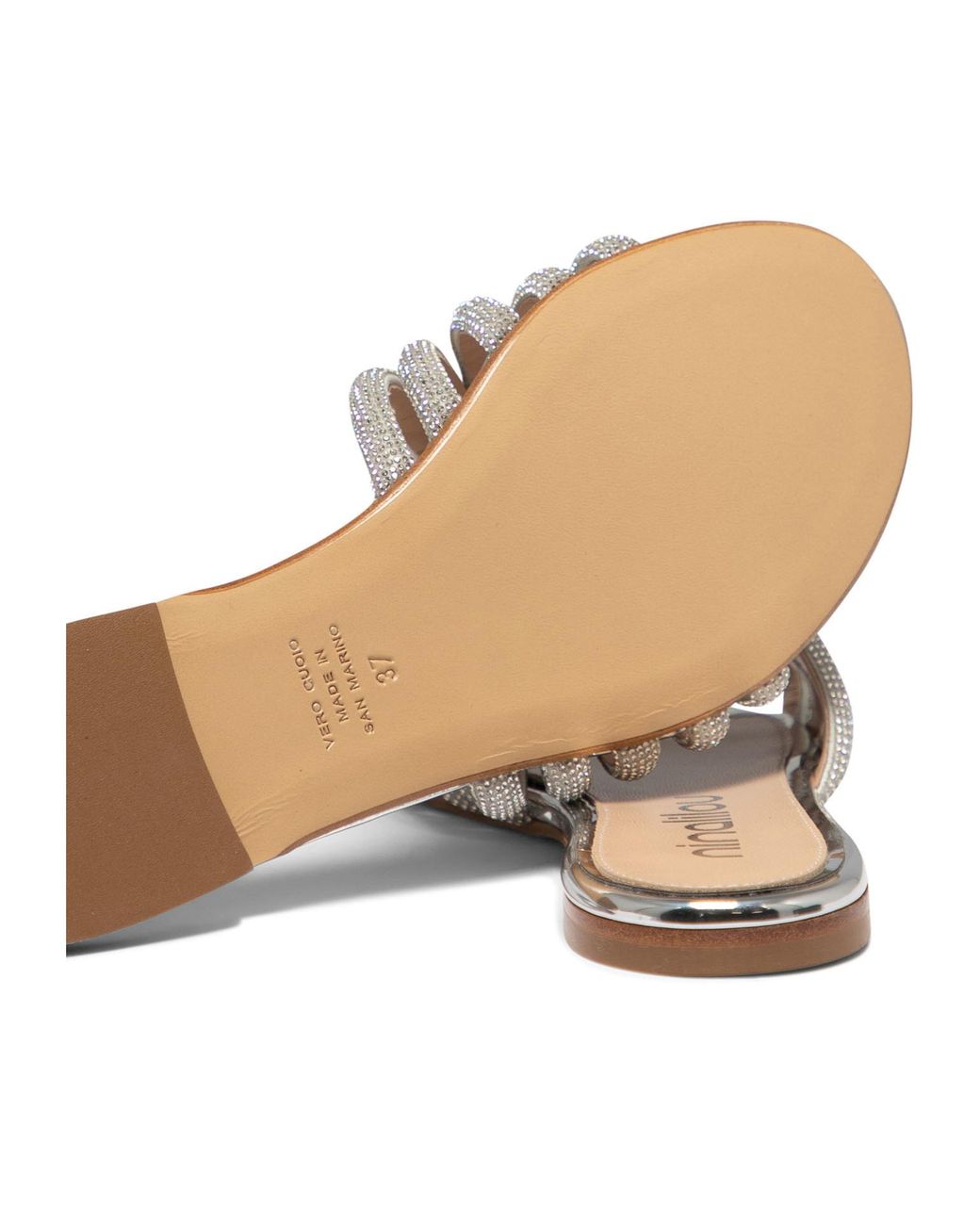 Ninalilou White Elisa Crystal-Embellish Sandals