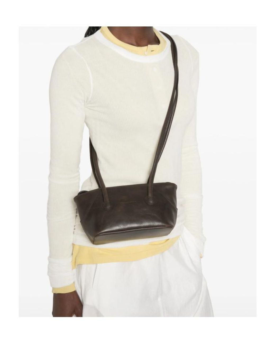 MARGE SHERWOOD White Leather Shoulder Bag