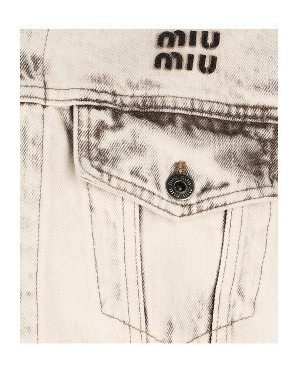 Miu Miu White Button-Up Denim Jacket