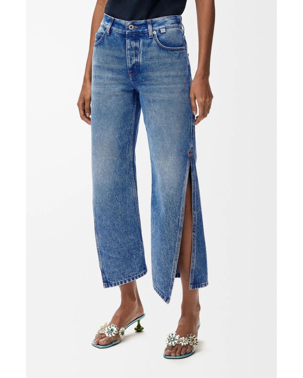 Loewe Blue Flared Leg Denim Trousers