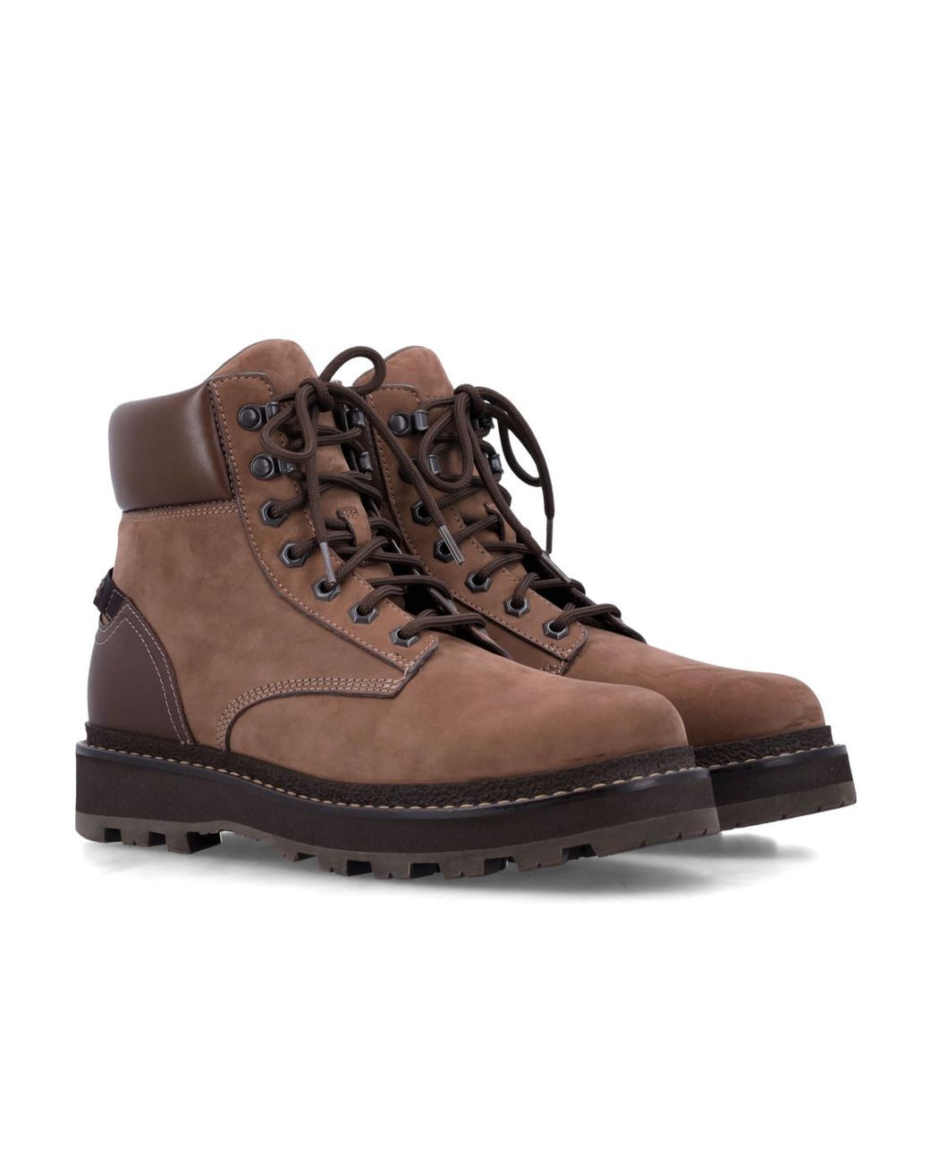 Moncler Brown Peka Trek Hiking Boots for men