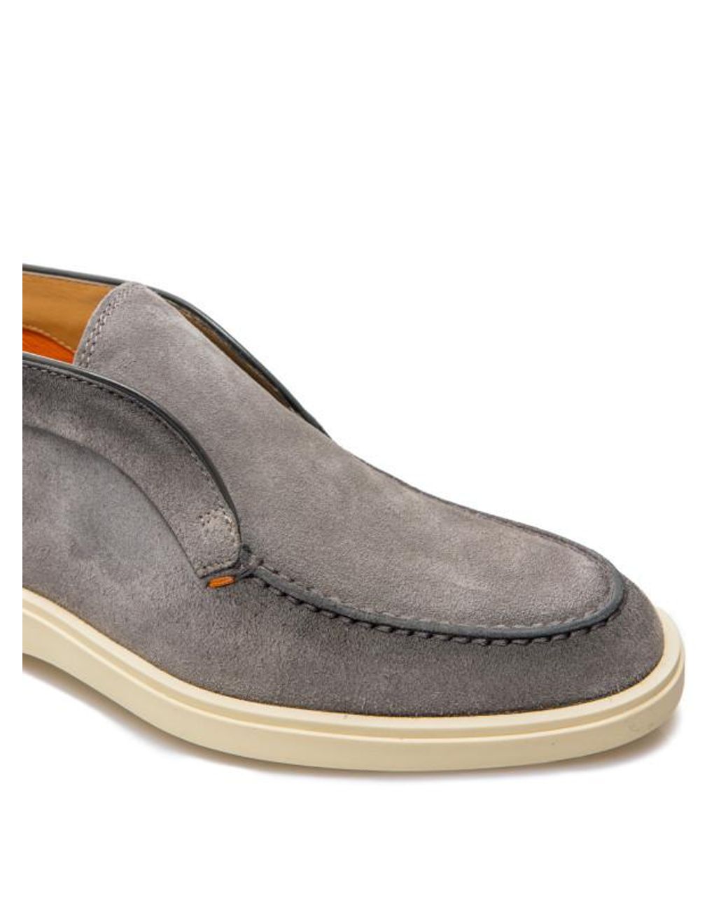 Santoni Gray Suede Desert Boots for men