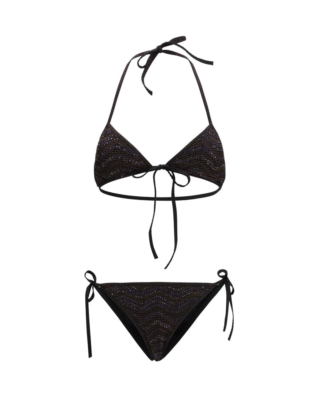 Missoni White Zigzag Sequin Triangle Bikini