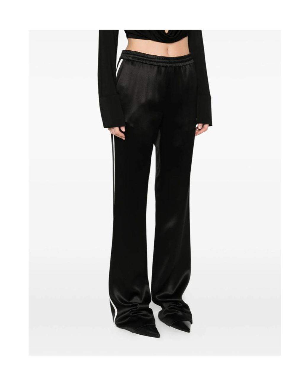 Tom Ford Black Wide-Leg Trousers With An Elastic Waistband