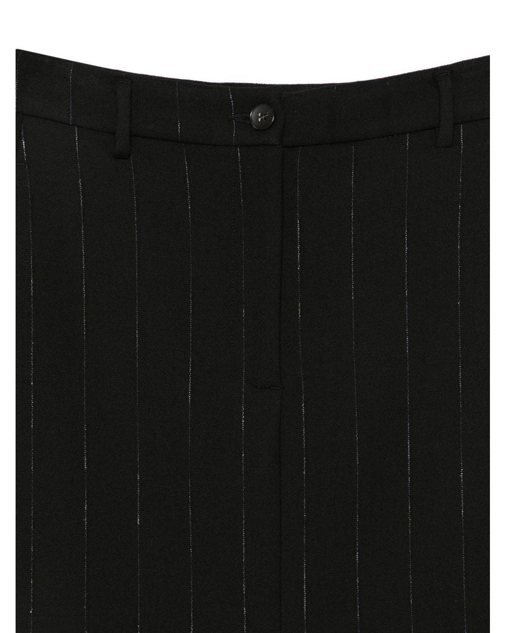 Seventy Black Pinstripe Front-Slit Skirt