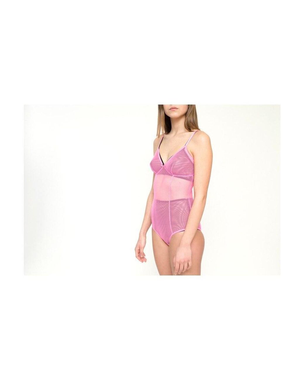 Laura Urbinati Pink Mesh-Panelled Bodysuit