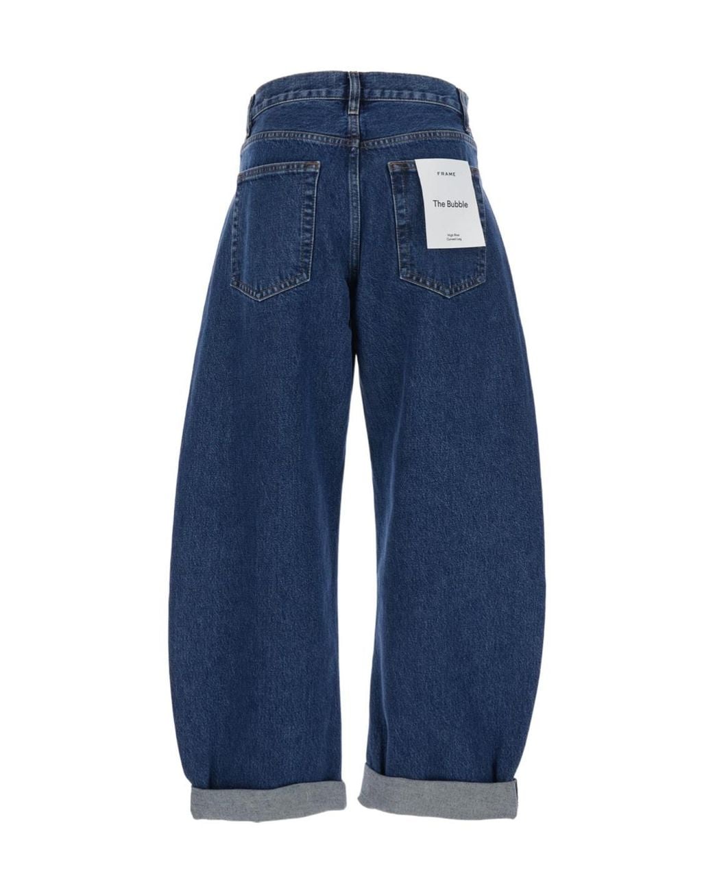 FRAME Blue High Waist Round Leg Jeans