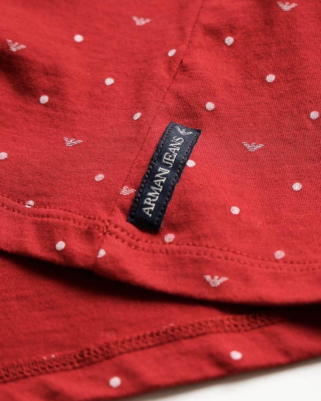 Armani Jeans Red Round-Necked T-Shirt for men