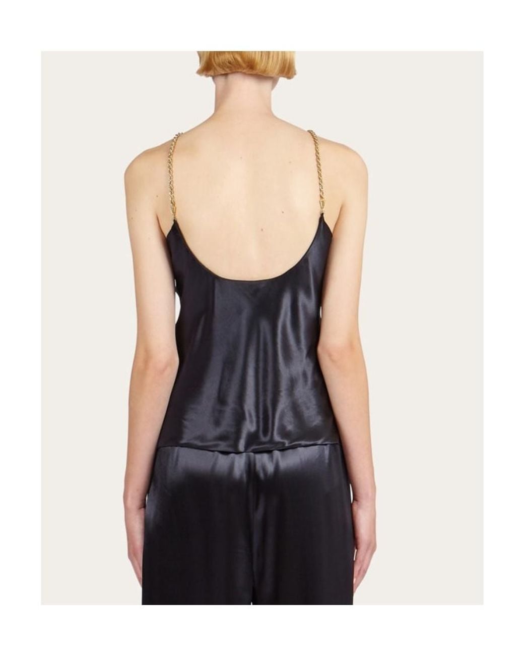 Ferragamo Black Ferragamo Chain Strap Top
