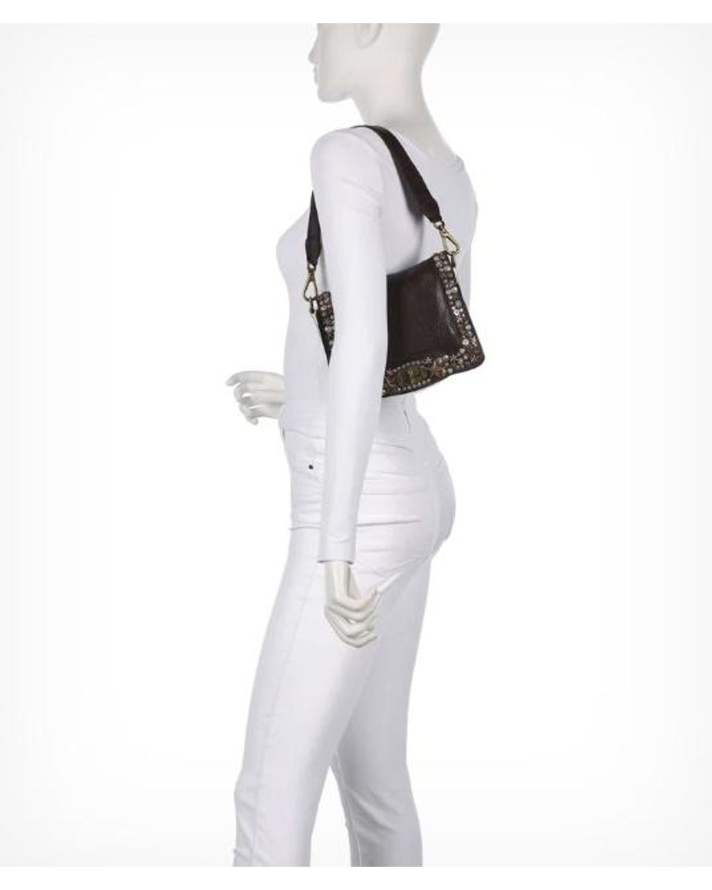 Campomaggi Black Studded Crossbody Shoulder Bag