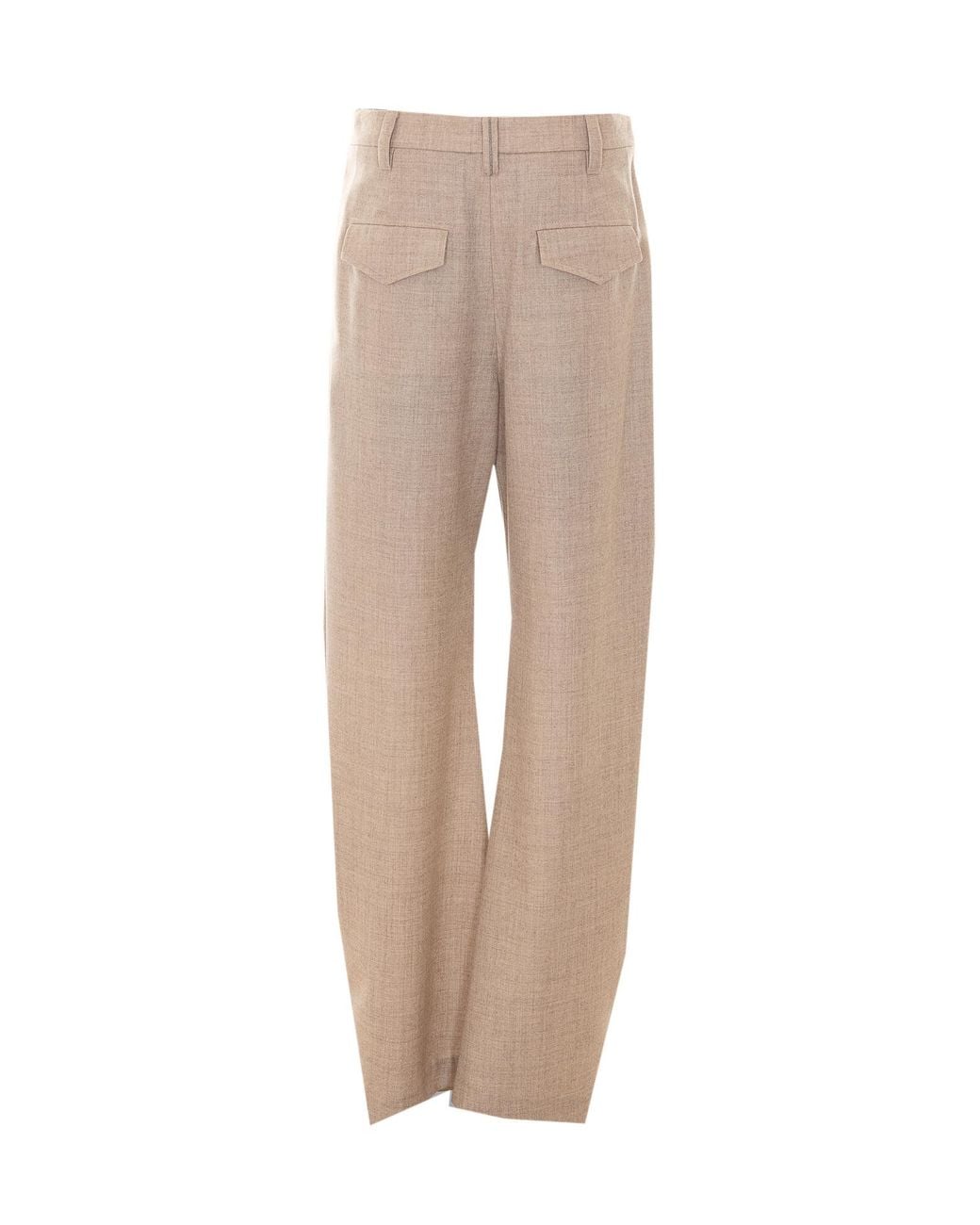 Brunello Cucinelli Natural Casual Trousers With Belt Loops