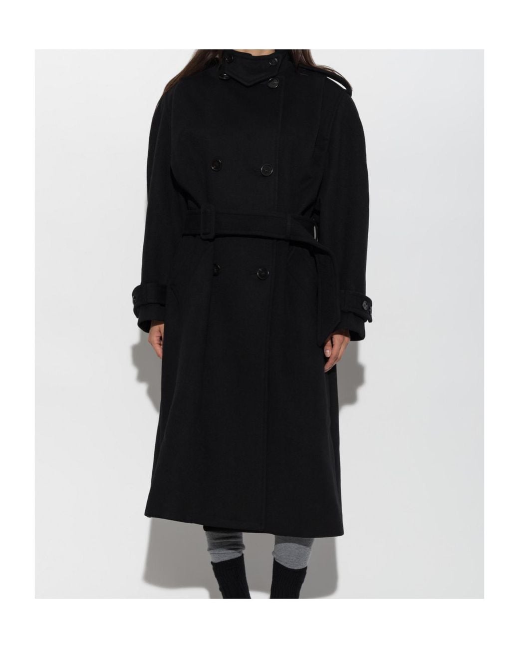 Chloé Black Chloé Ma 05 Belted Double-Breasted Coat