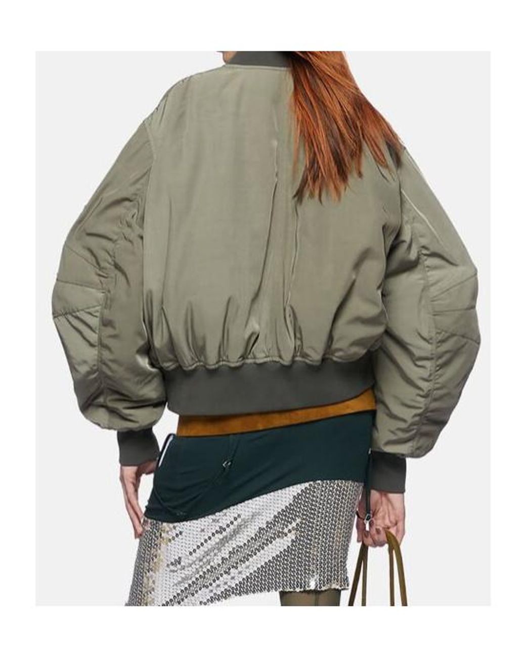 The Attico Green The Anja Zipped Bomber Jacket