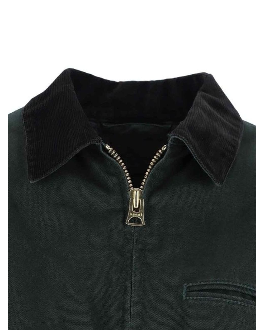 Sacai Black X Carhartt Logo Patch Zip-Up Jacket for men