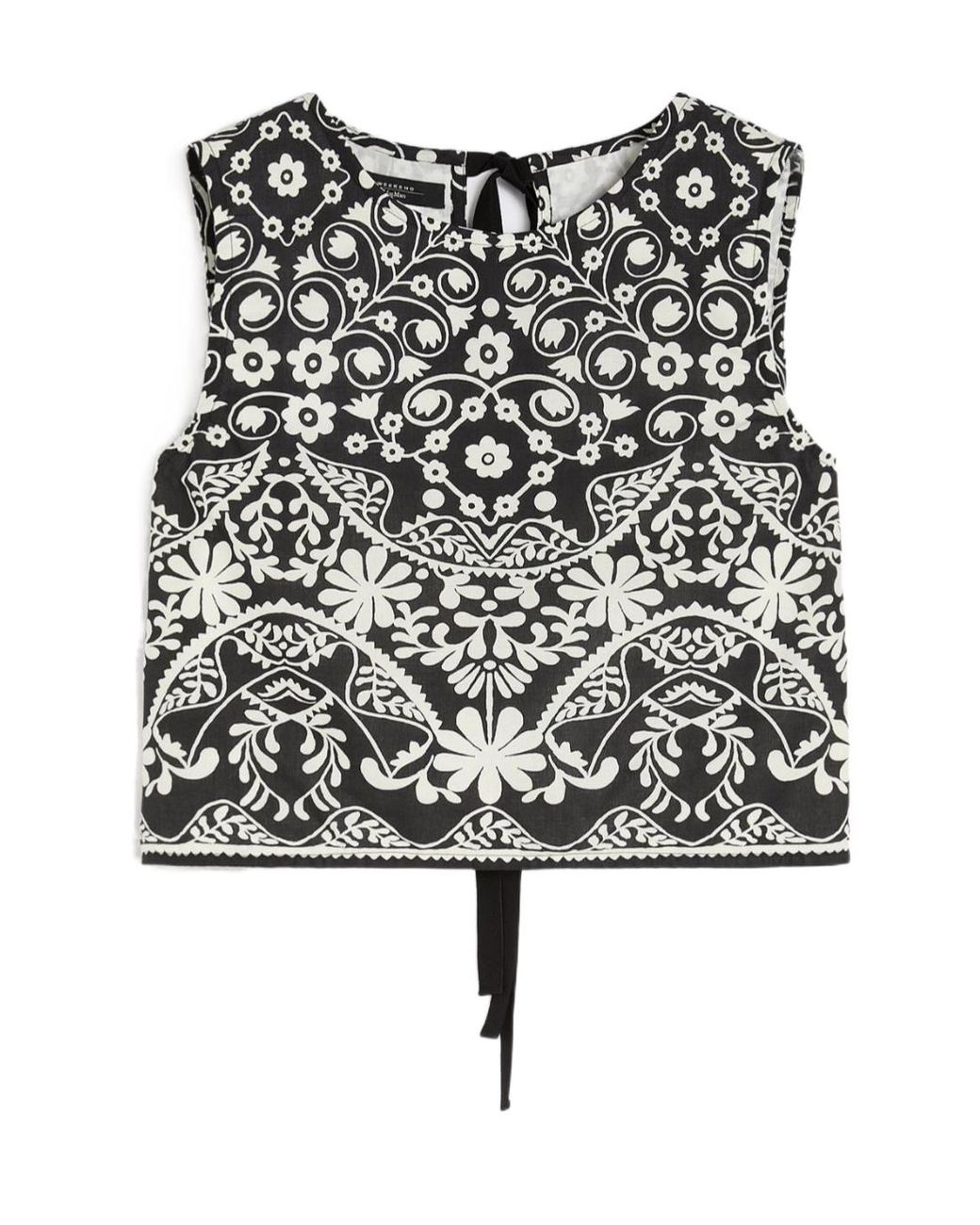 Weekend by Maxmara Black Wkifanale Printed Sleeveless Top