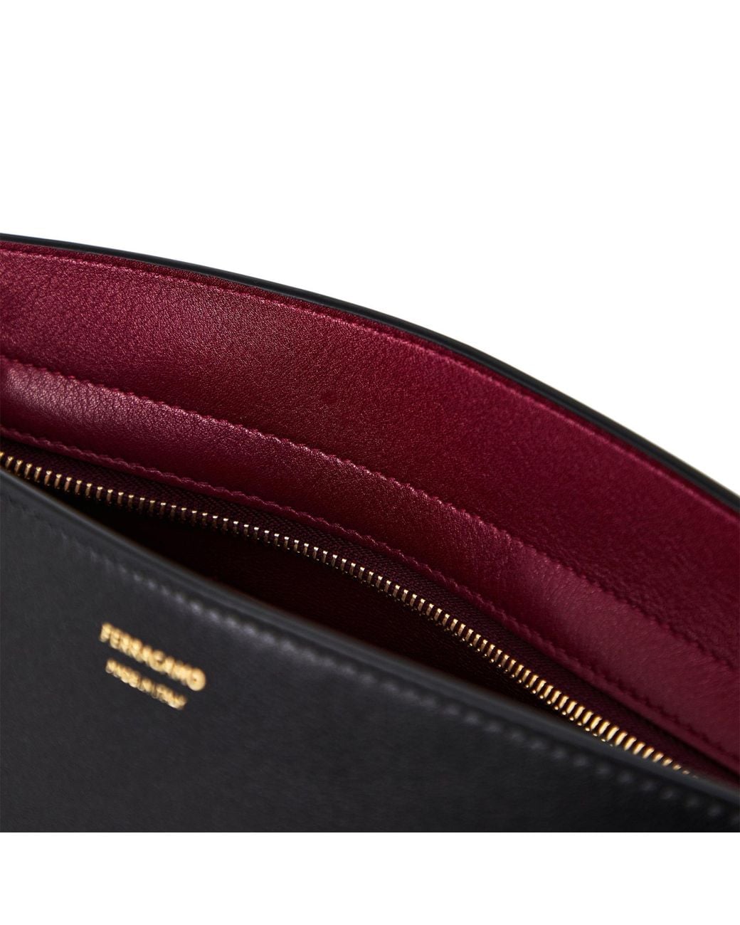 Ferragamo Black Cowhide French Bag, Armpit Clutch