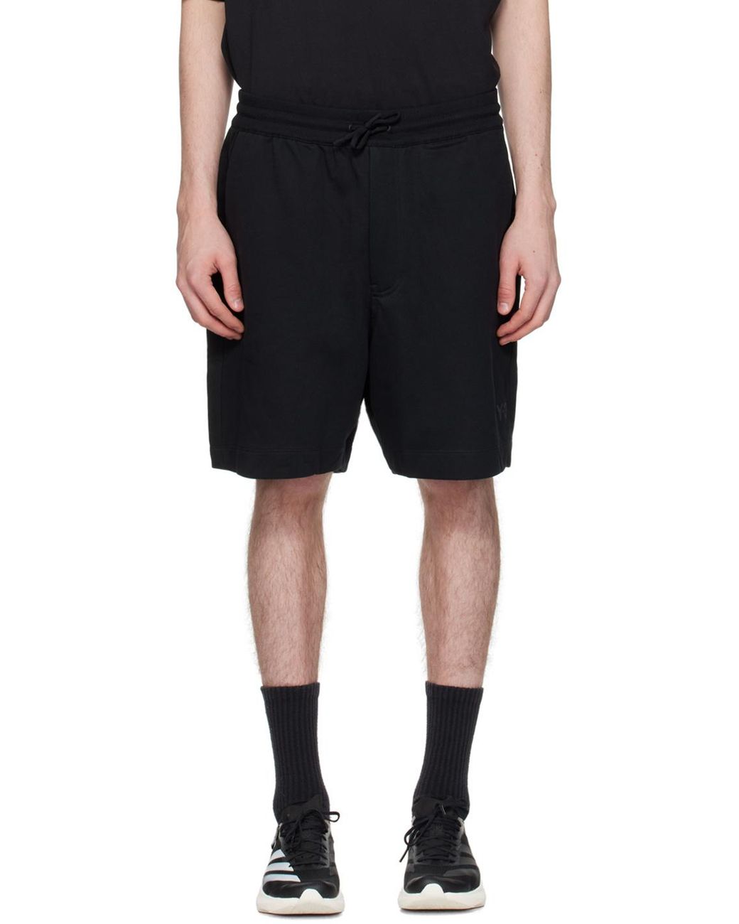 Y-3 Black Elasticated Drawstring Waistband Shorts for men