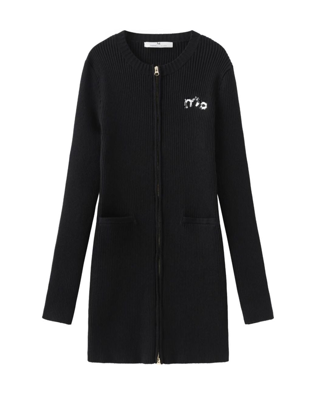 Marissa Chiara Black Zippered Knit Dress