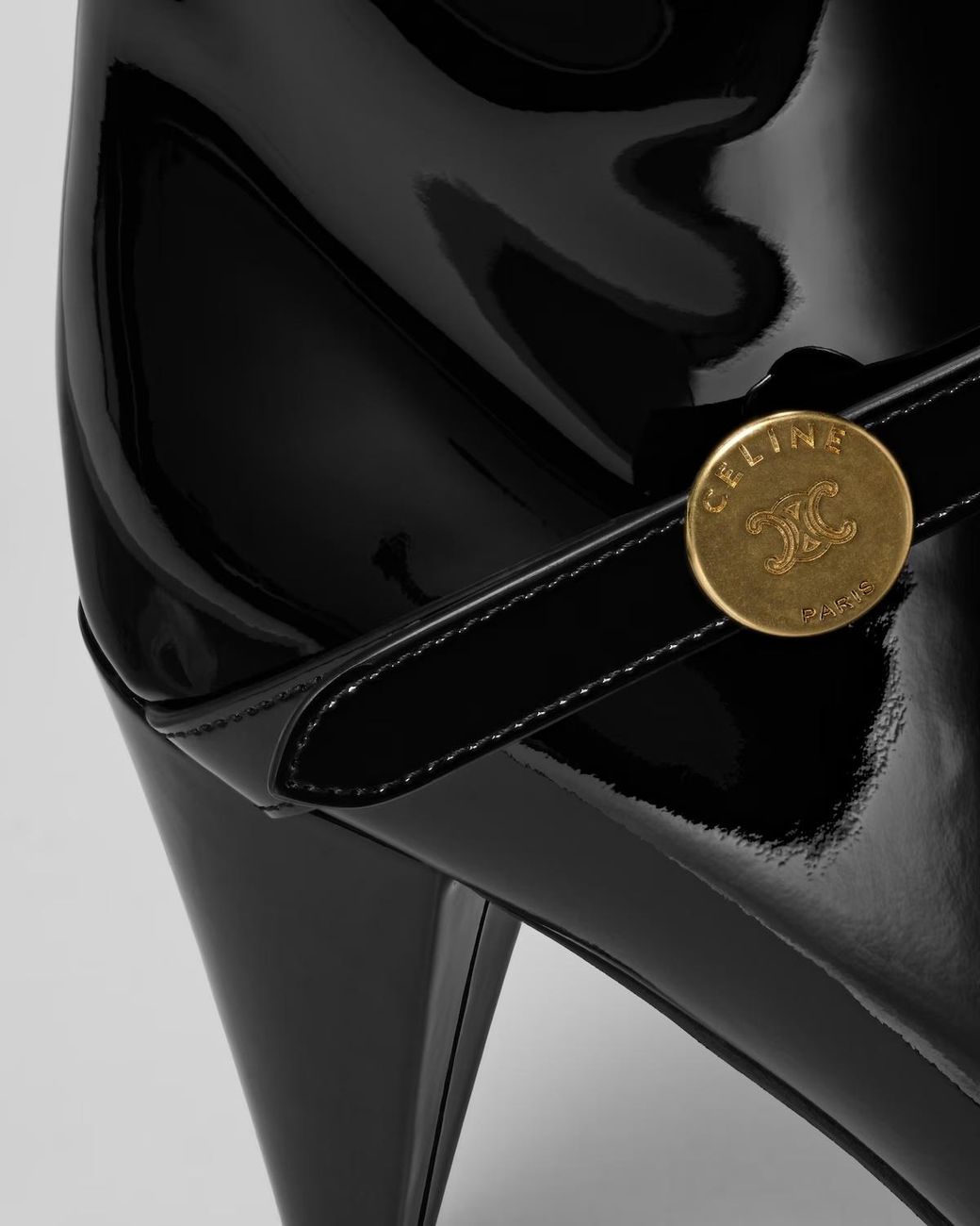 Céline Black Sharp Patent Boot