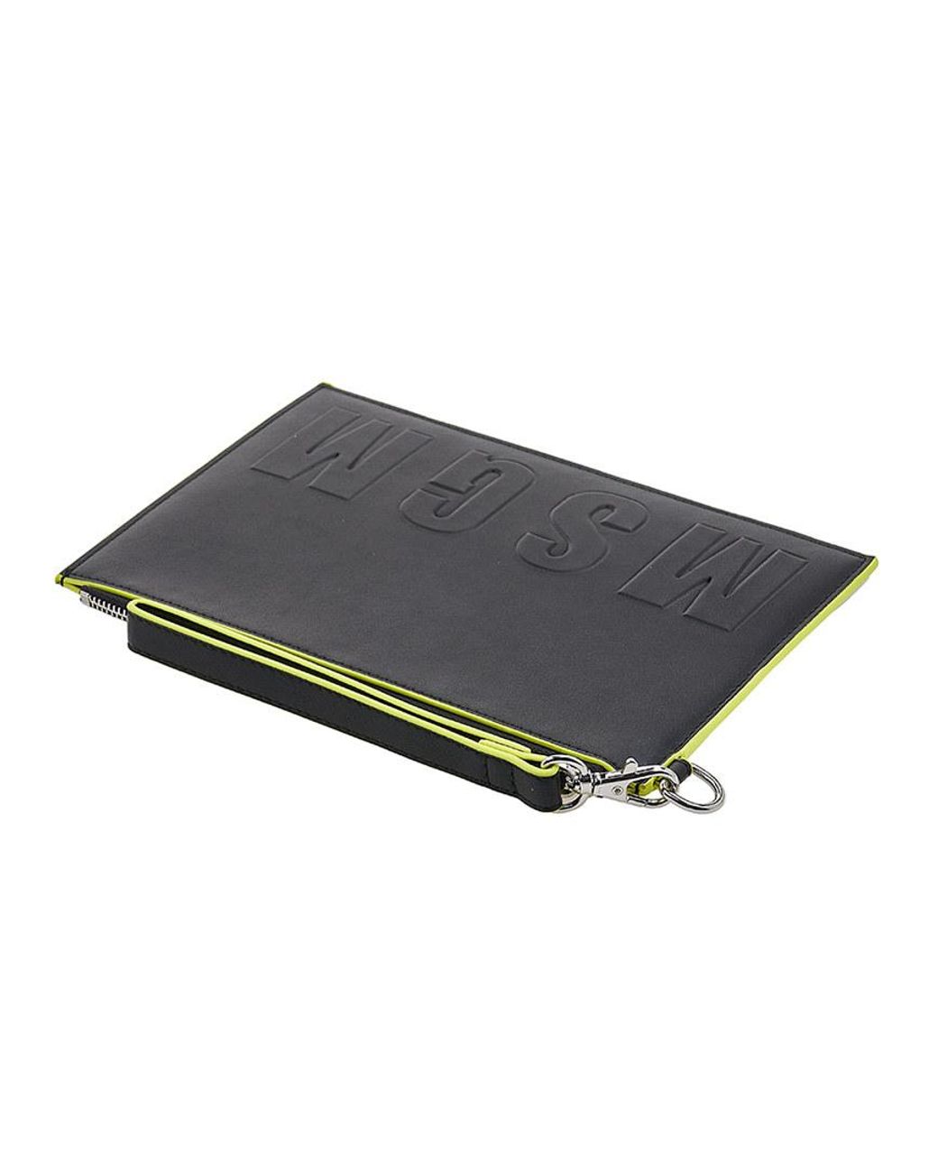 MSGM Black Zippered Clutch