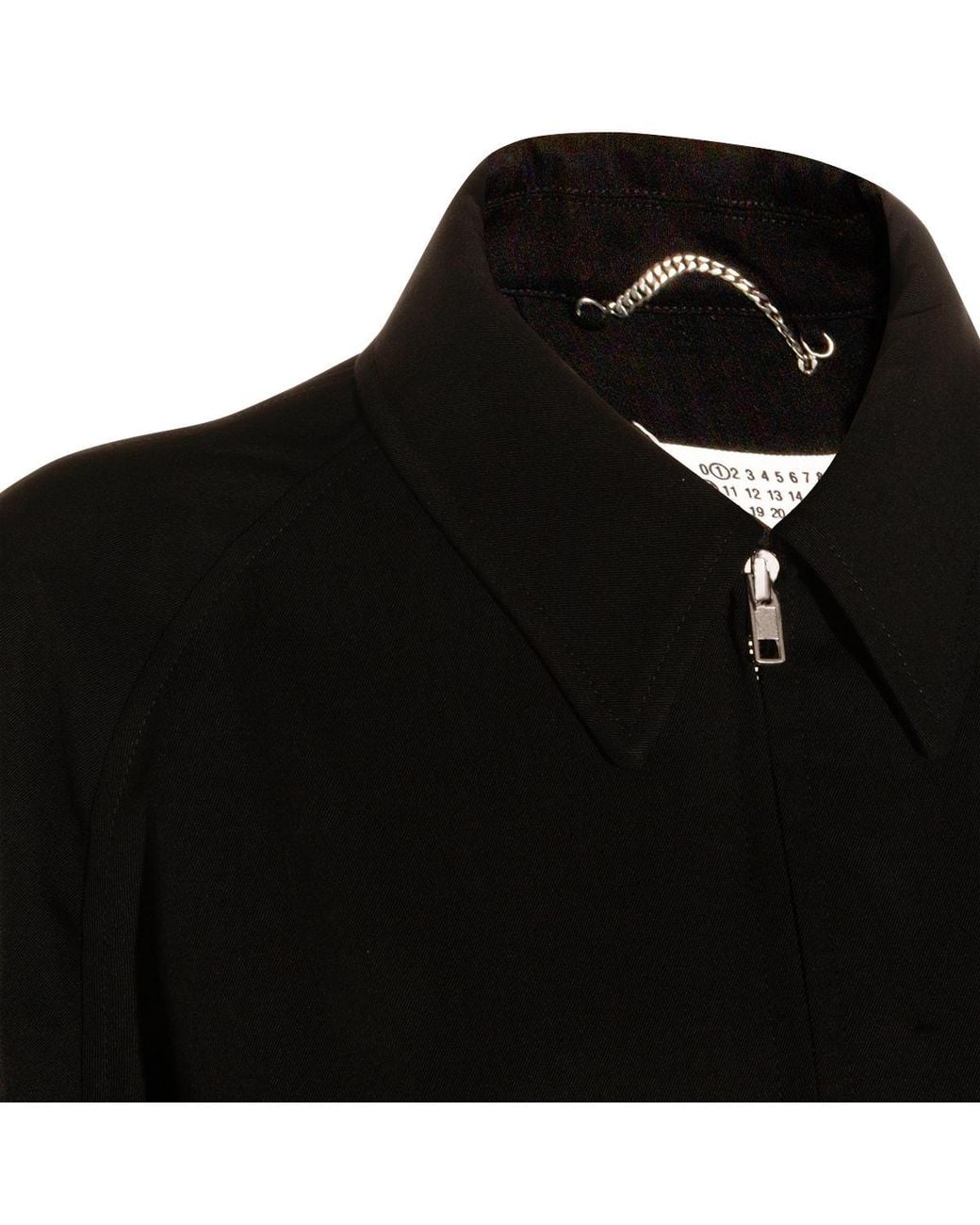 Maison Margiela Black Zip-Up Bomber Jacket