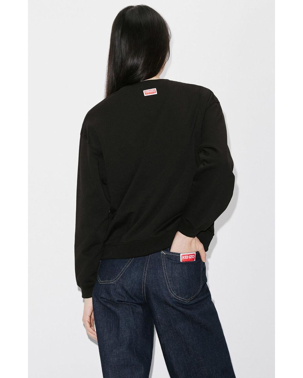 KENZO Black Varsity Jungle Embroidered Crewneck Sweatshirt