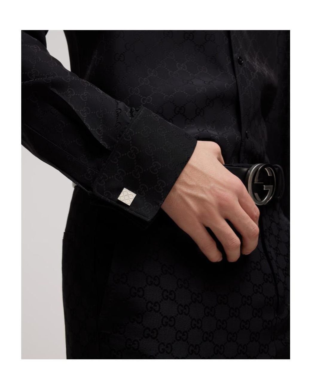 Gucci White Diamante Cufflinks for men