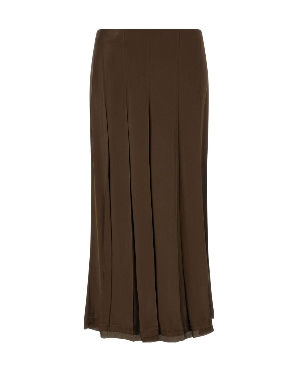 Vince Brown Pleated Skirt