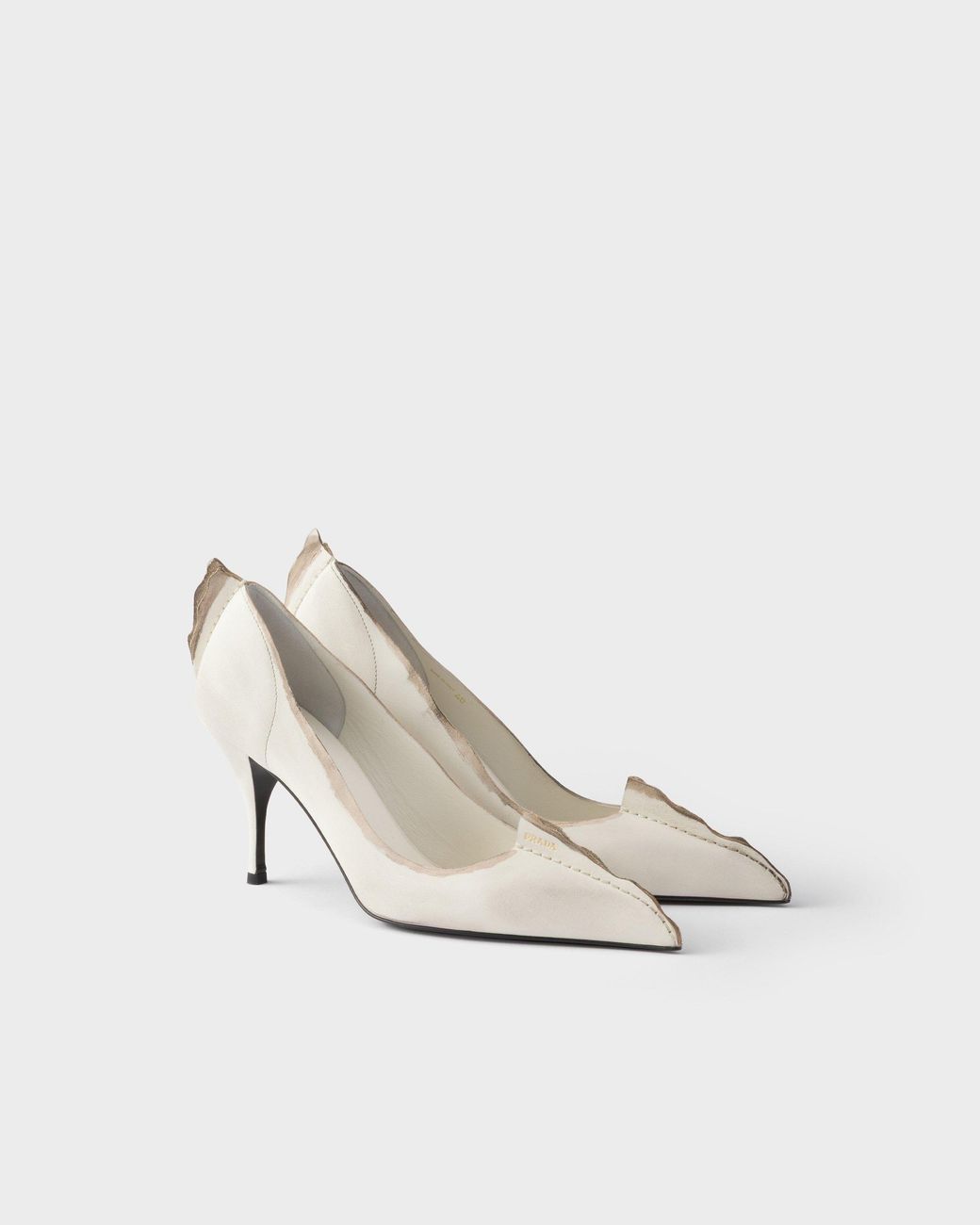 Prada White Pointed-Toe Slip-On Pumps
