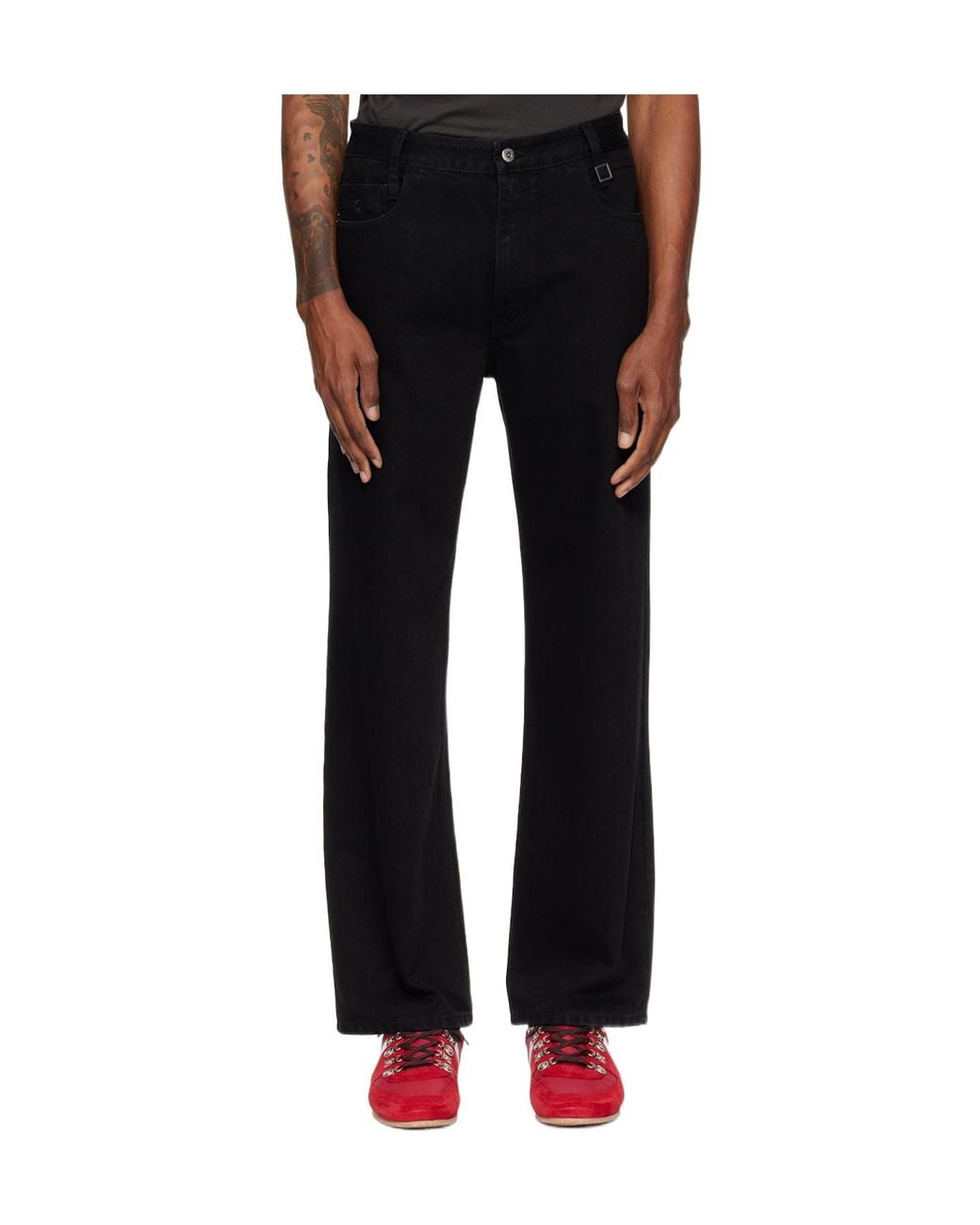 Wooyoungmi Black Straight-Leg Jeans for men