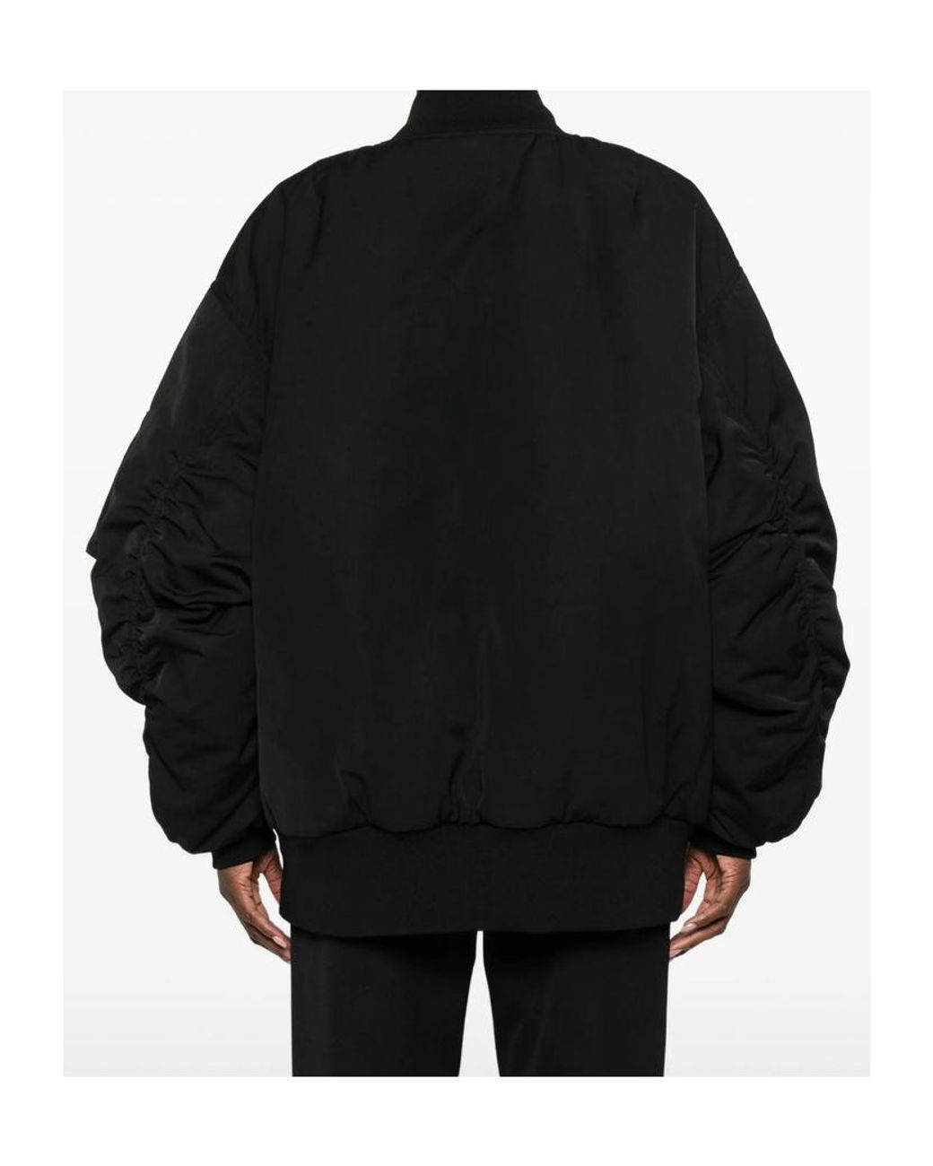 Dolce & Gabbana Black Zip-Up Oversized Bomber Jacket