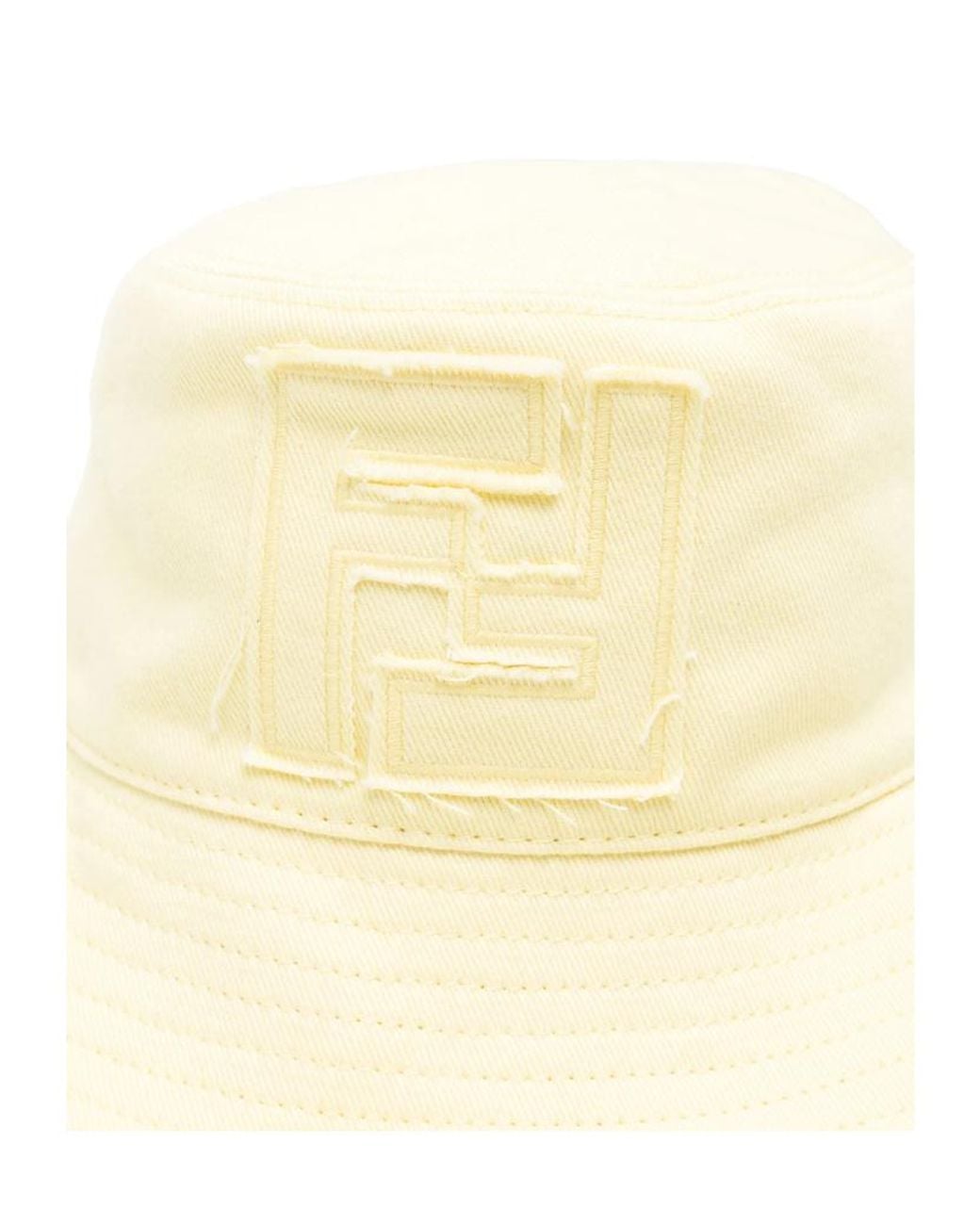 Fendi Ff-Patch Bucket Hat in White | Lyst